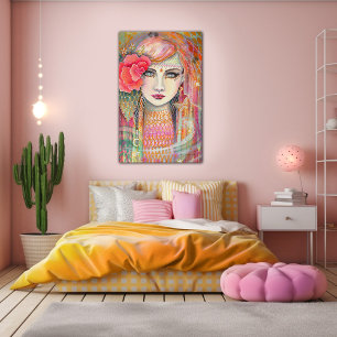 Arte en lienzo Gypsy Rose Bohemian Beauty