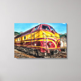 Arte en lienzo para ducha de tren de vapor de loco