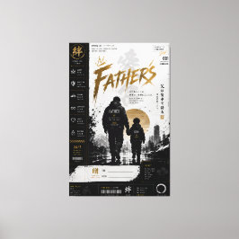 Arte en lienzo personalizado de paternidad samurái