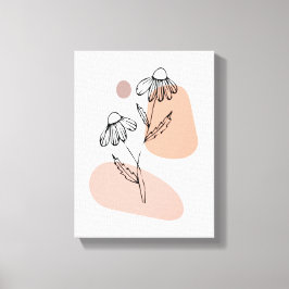 Arte en línea floral pastel – Impresión moderna en