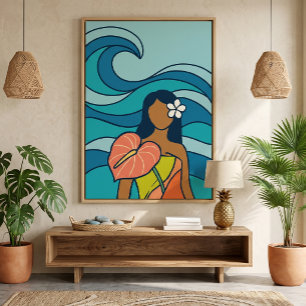 Arte en lona impresión de playa tropical de mediad