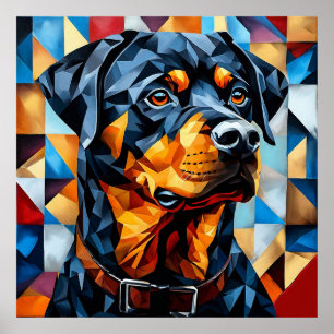 Arte en mosaico de Rottweiler Decoración de pared
