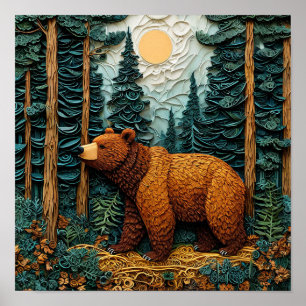 🐻 Arte en papel con técnica de quilling del oso g