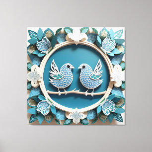 Arte en papel de pájaros arrendajos azules