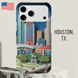 Arte en papel en capas Diorama de Houston Texas Am