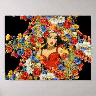 Arte en pared de belleza femenina - Mujer