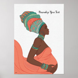 Arte en pared de embarazo de mujer negra