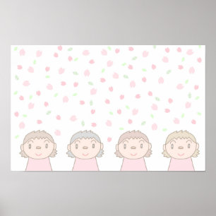 Arte en pastel que presenta sonrisas de niños.