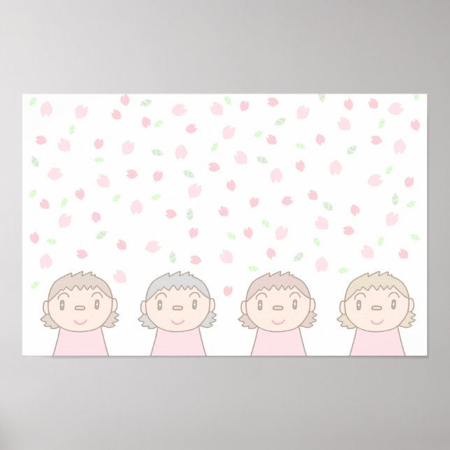 Arte en pastel que presenta sonrisas de niños. (Frente)