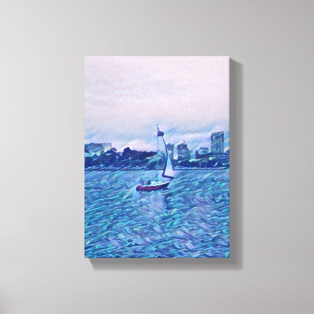 Arte en velero, tela, Aqua, turquesa, decoración e (Anverso)
