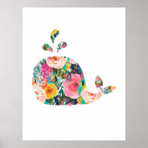 Arte en vivero de impresión de paredes de ballena