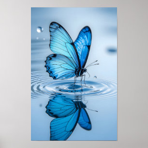 Arte enmarcado de mariposa azul