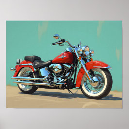 Arte enmarcado de motocicleta vintage