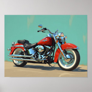 Arte enmarcado de motocicleta vintage