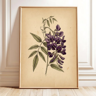 Arte enmarcado en lienzo floral vintage