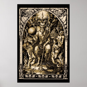 Arte Enthroned Satan ENORME 40x60 de la pared