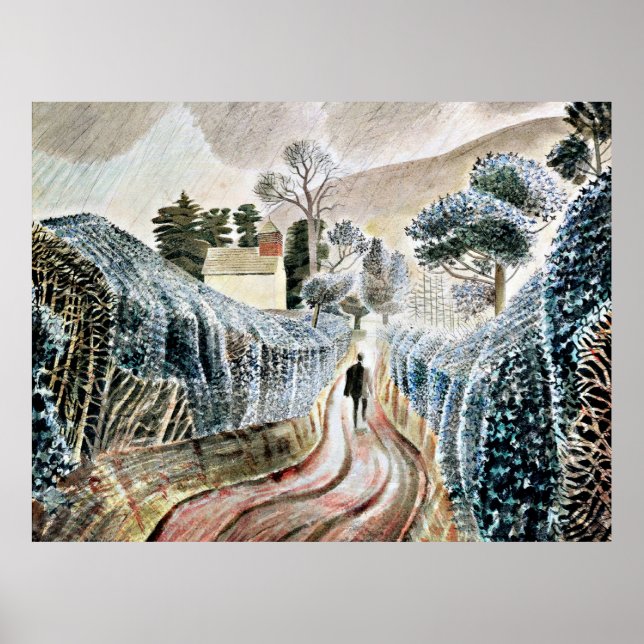 Arte Eric Ravilious, Wet Afternoon, (Frente)
