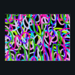 Arte esgrimido colorido sobre negro<br><div class="desc">Funky pop art en colores negrita</div>