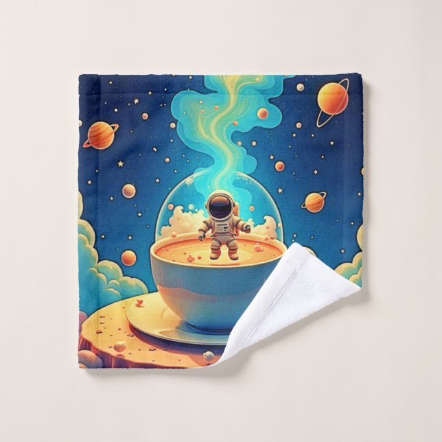 Arte espacial de café astronauta (Toallita)