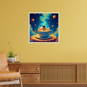 Arte espacial de café astronauta