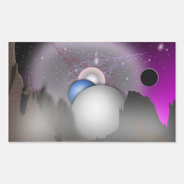 Arte espacial de la Luna Salvaje - Pegatina (Anverso)