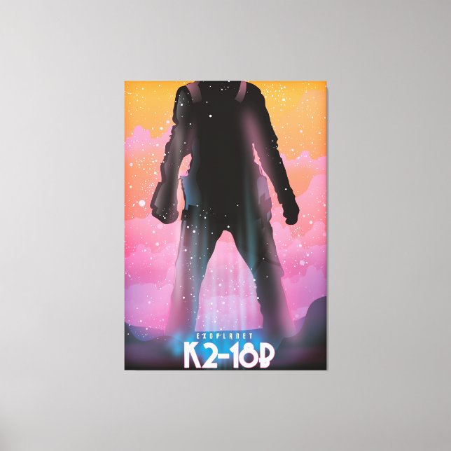 Arte espacial del exoplaneta K2-18b (Anverso)