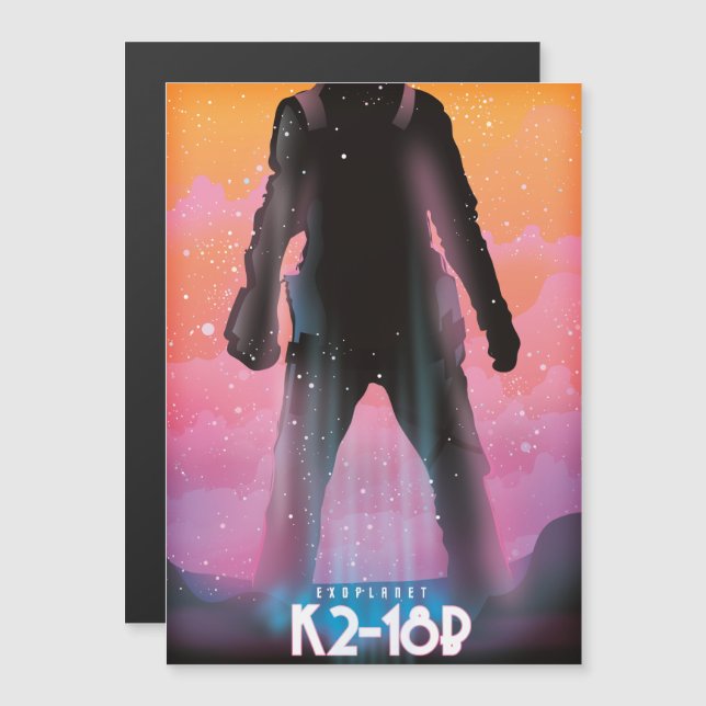 Arte espacial del exoplaneta K2-18b (Anverso/Reverso)