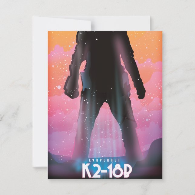 Arte espacial exoplanetario K2-18b (Anverso)