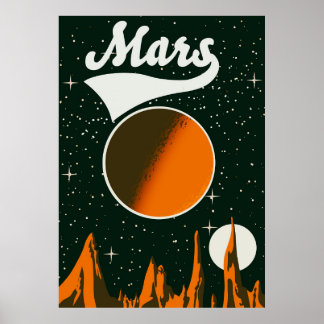 Arte espacial vintage de Marte