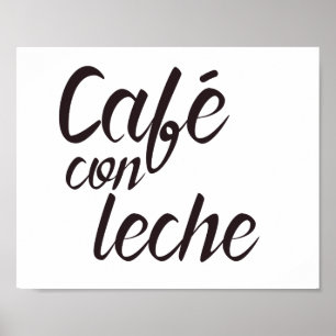 Arte español de la palabra del café de Leche de la