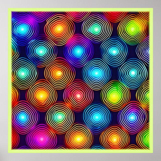 Arte espiral abstracto vibrante multicolor (Frente)