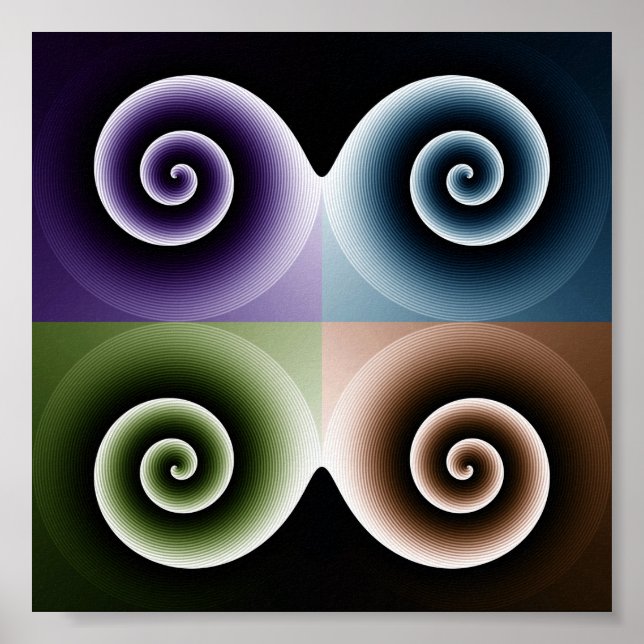Arte espiral de cuatro colores (Frente)