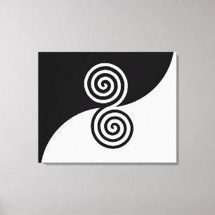 Arte espiral doble en blanco y negro