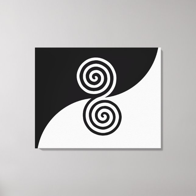 Arte espiral doble en blanco y negro (Anverso)