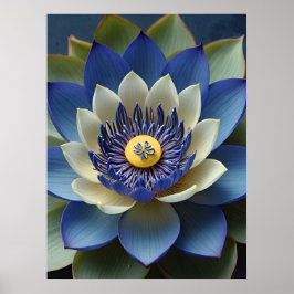 Arte espiritual de flor azul Lotus