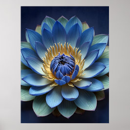 Arte espiritual de flor azul Lotus