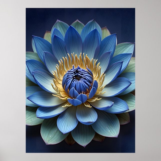 Arte espiritual de flor azul Lotus (Frente)
