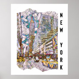 Arte estético de mosaico en la ciudad de Nueva Yor