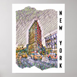 Arte estético de mosaico en la ciudad de Nueva Yor
