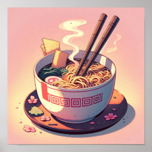 Arte estético de tallarines de ánime Ramen de los 