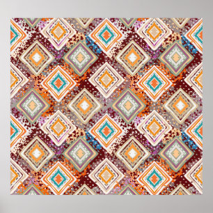 Arte étnico tribal, geometría abstracta.