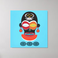 Arte facial colorido tribal africano abstracto