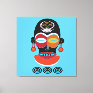 Arte facial colorido tribal africano abstracto