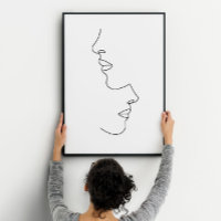 Arte facial de pareja romántica