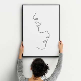 Arte facial de pareja romántica