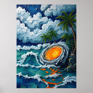 Arte Fantástico de Playa de Vórtice Tropical