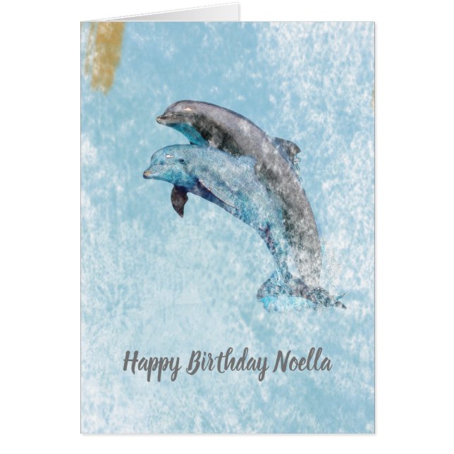 Arte Feliz de Delfines Saltando (Frente)