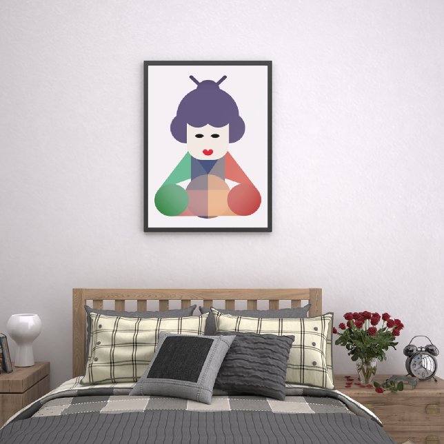Arte femenino chino (art print hanging on a bedroom s wall)