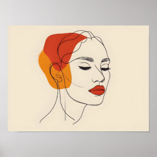 Arte femenino de una sola línea