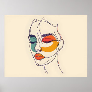 Arte femenino de una sola línea
